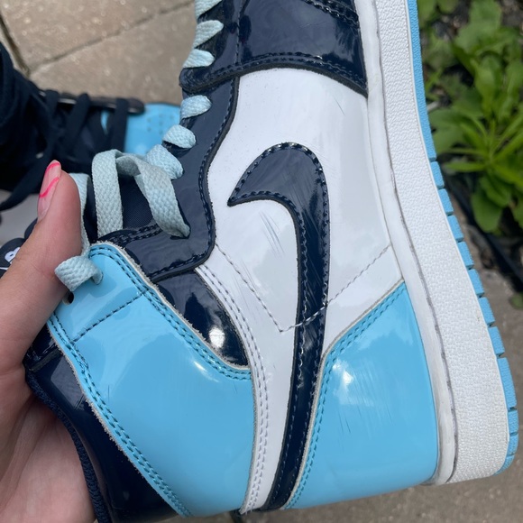 Nike Air Jordan 1 Retro High Blue Chill UNC Patent Leather - Picture 6 of 8